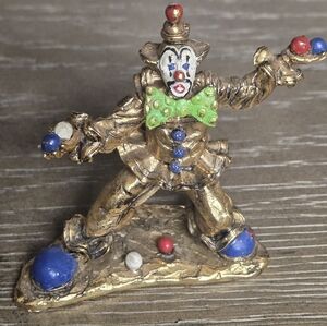 Hudson PEWTER 24KGF and Blue Clown Figurine